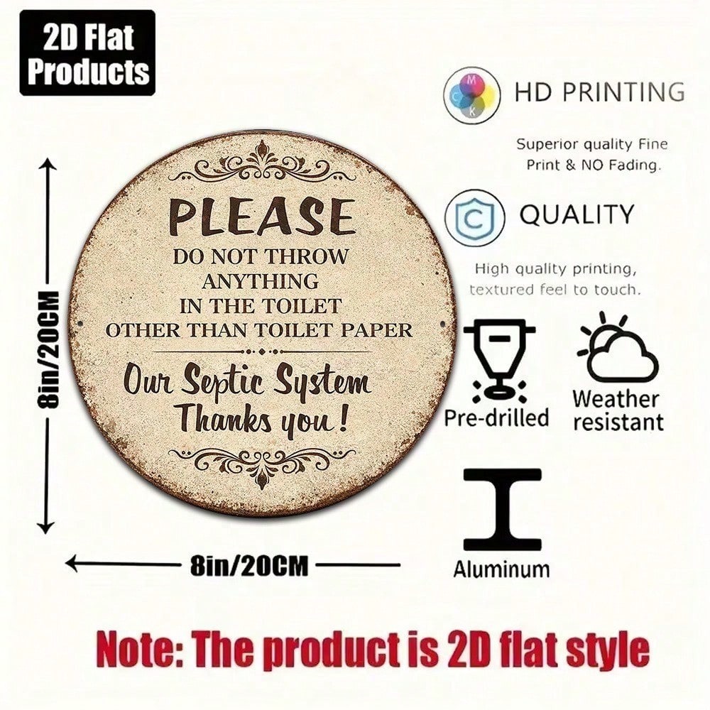 Panneau rond vintage, jetez seulement du papier hygiénique