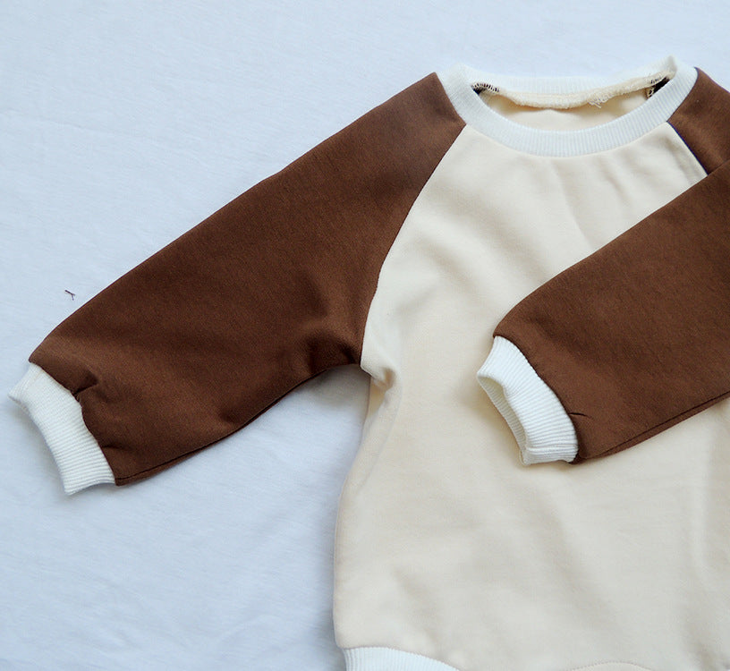 Couleur contrastée Raglan Petit sweater Triangle Escalade