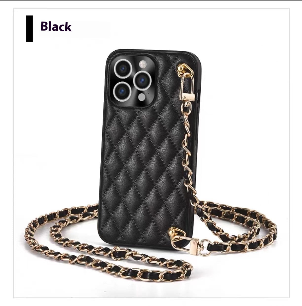 Coque de téléphone Diamant Plaid Crossbody Protection Manche