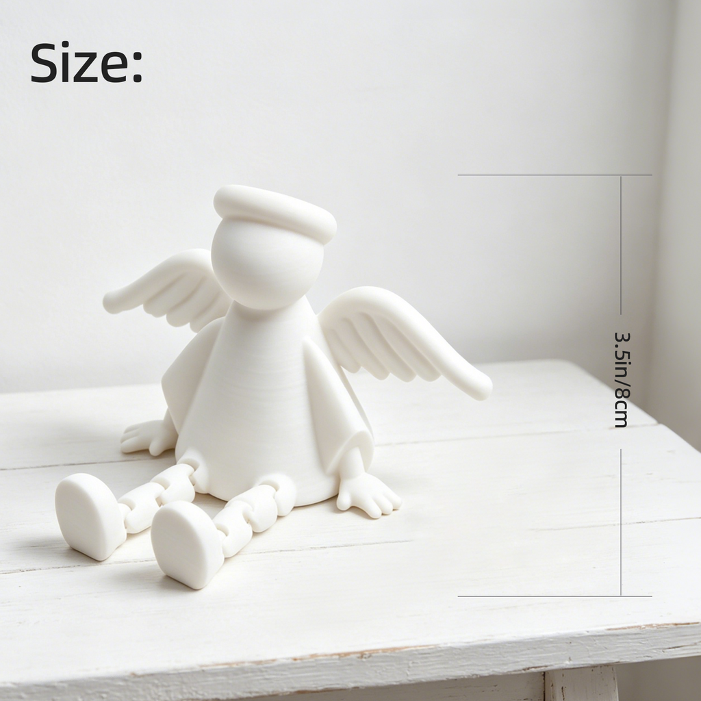 Figurine amère de plateau d'ange imprimée 3D avec jambes articulées