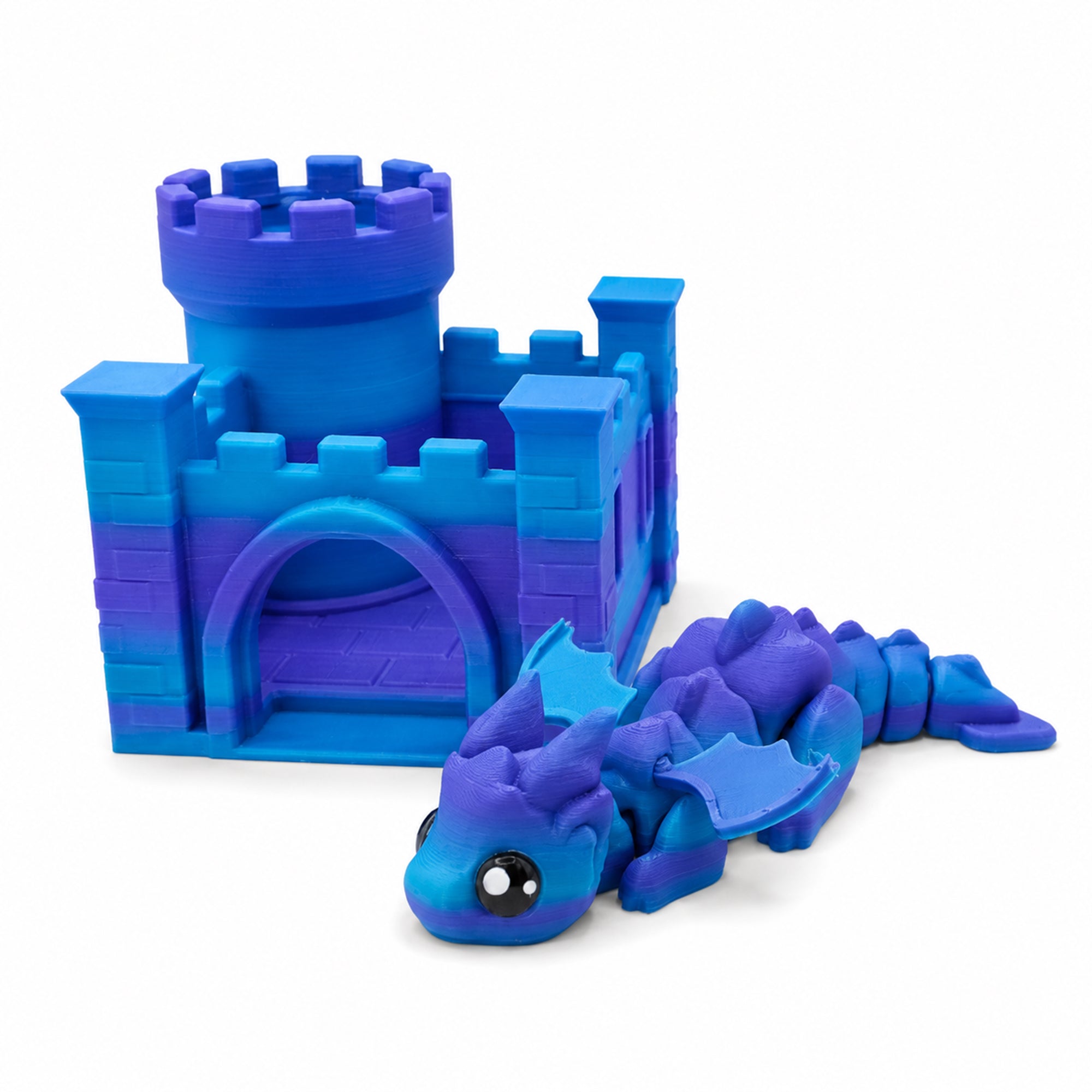 3D Imprimé Movable Joint Fantasy Beast Figurine avec Mini Castle House Bureau flexible ou