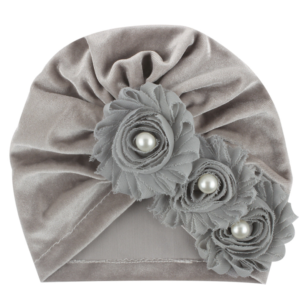 Chapeau de fleur de couleur solide bébé