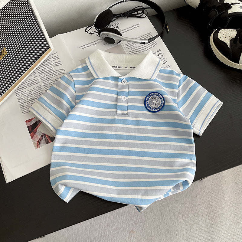 Stylish Boys Summer Striped Short Sleeve Pants
