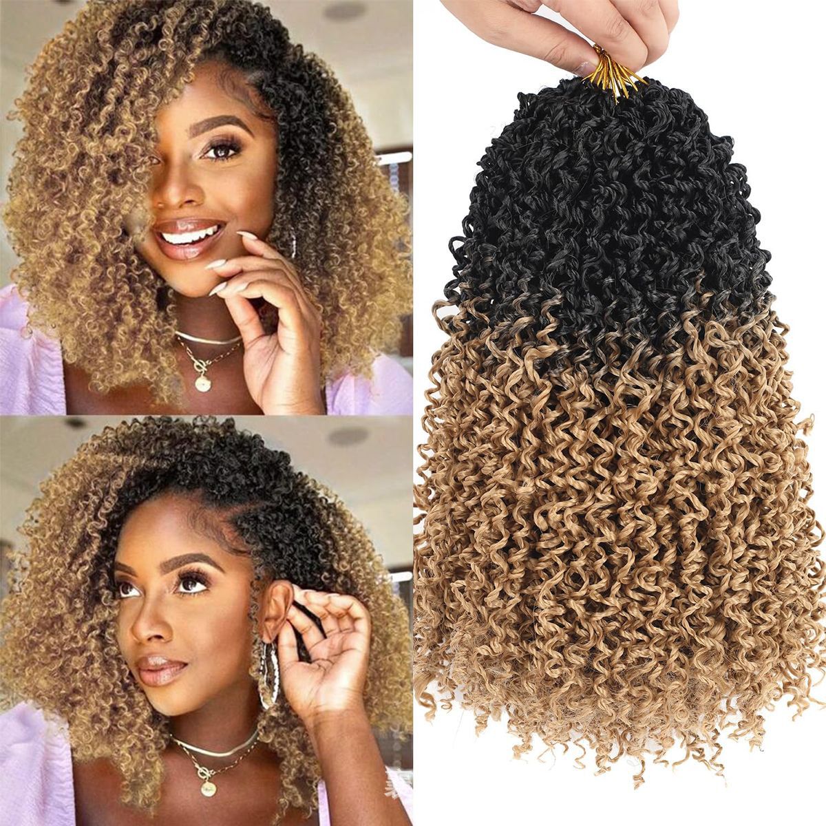 Perruque synthétique en fibre8 pouces24 brinsCrachated Small CurlsIrrégulier style