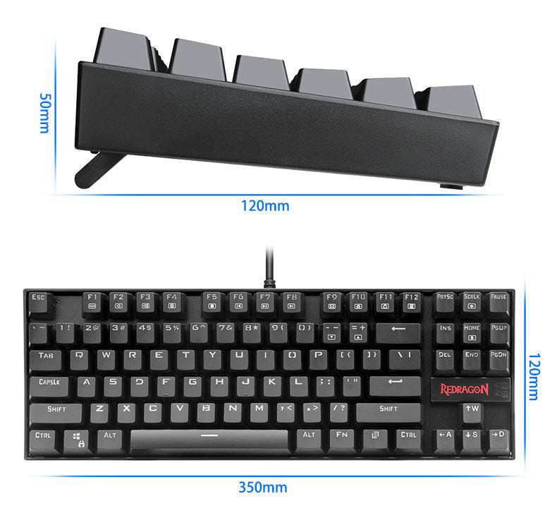 Monochrome Lumineux Câble mécanique E-sports jeu vert Axis clavier