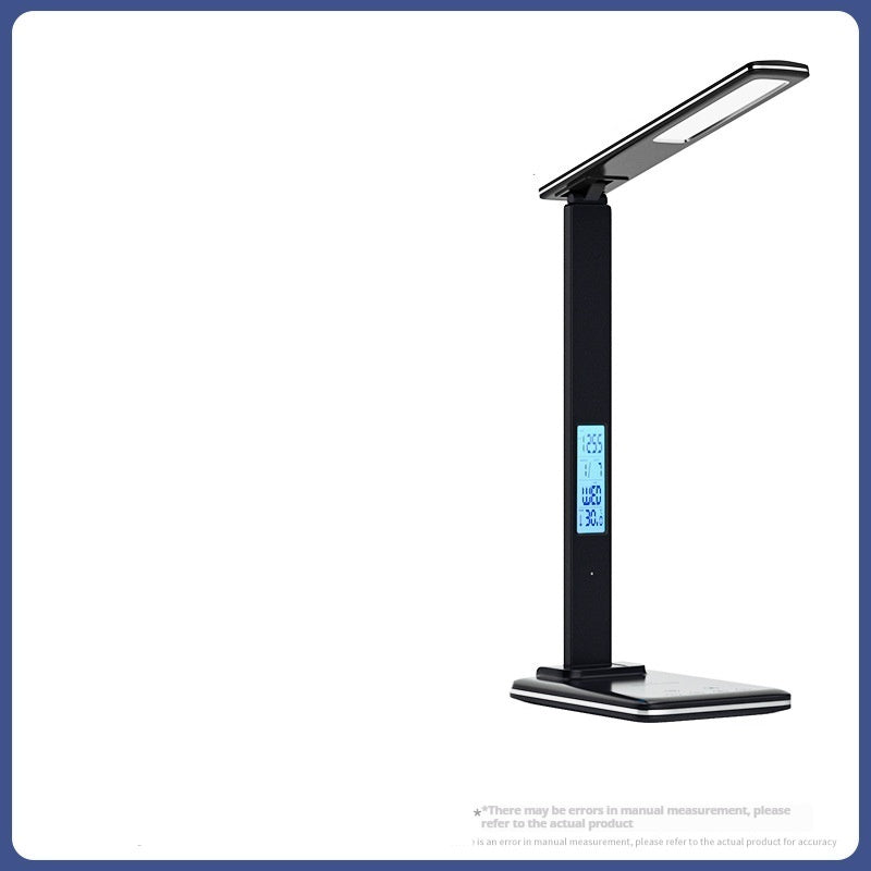 Tableau d'étude LED visage avec calendrier horloge sans fil chargeur lampe de table