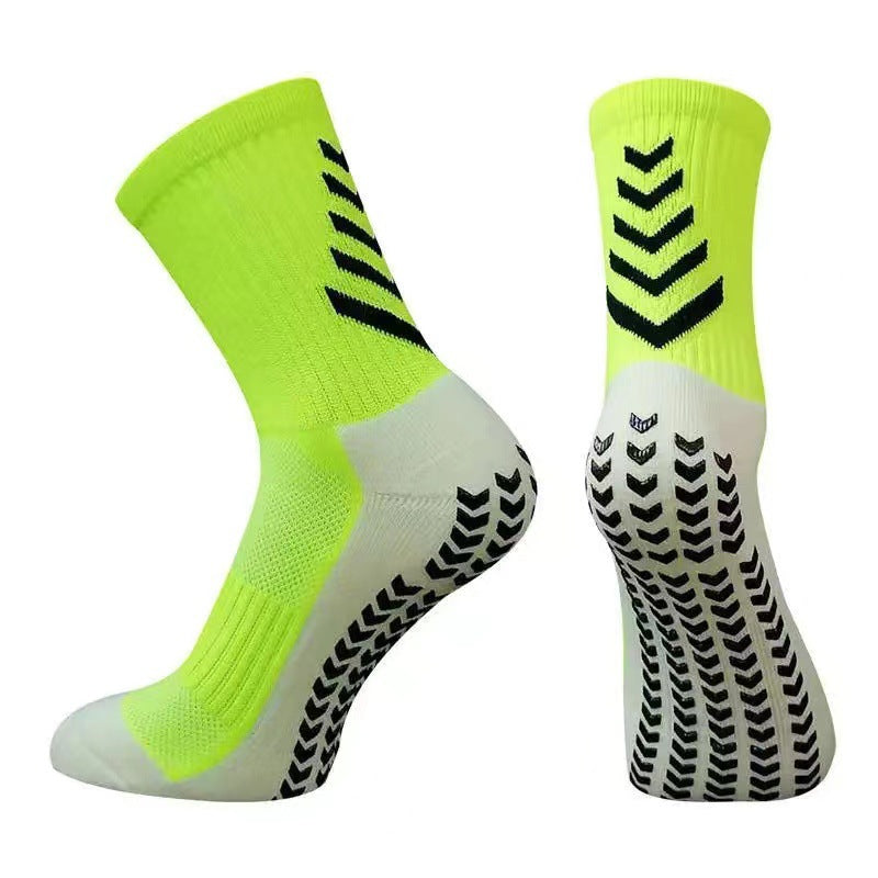 Chaussettes athlétiques mi-calf pour hommes pour course antidérapante Silicone épaissie