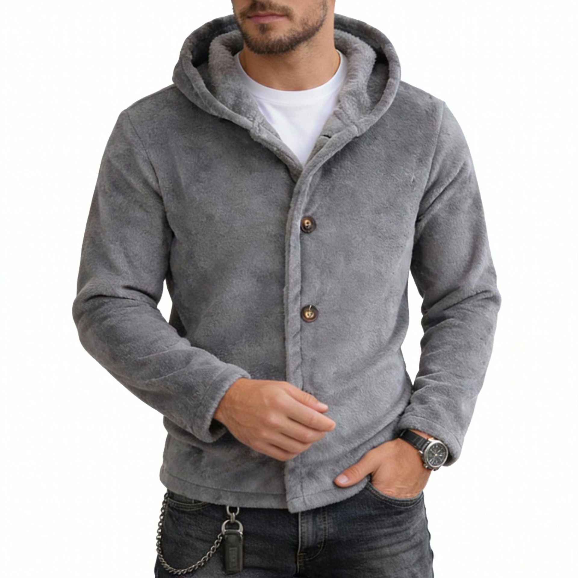 Veste de sweat à capuche à manches longues pour hommes