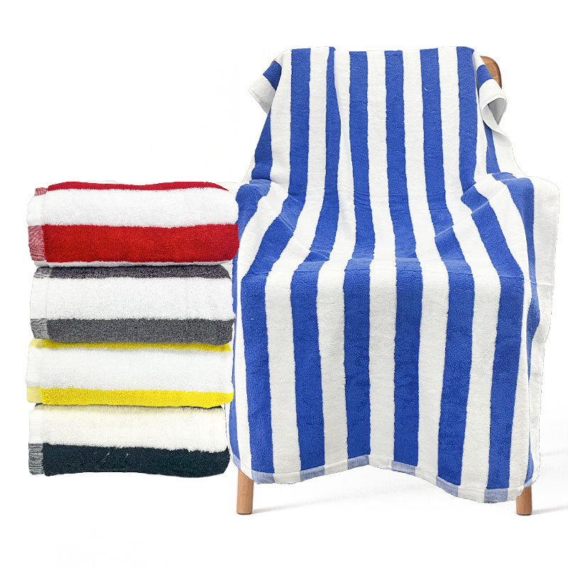 Extra grand teint en fil de coton rayé serviette de plage pour la plage ou la natation
