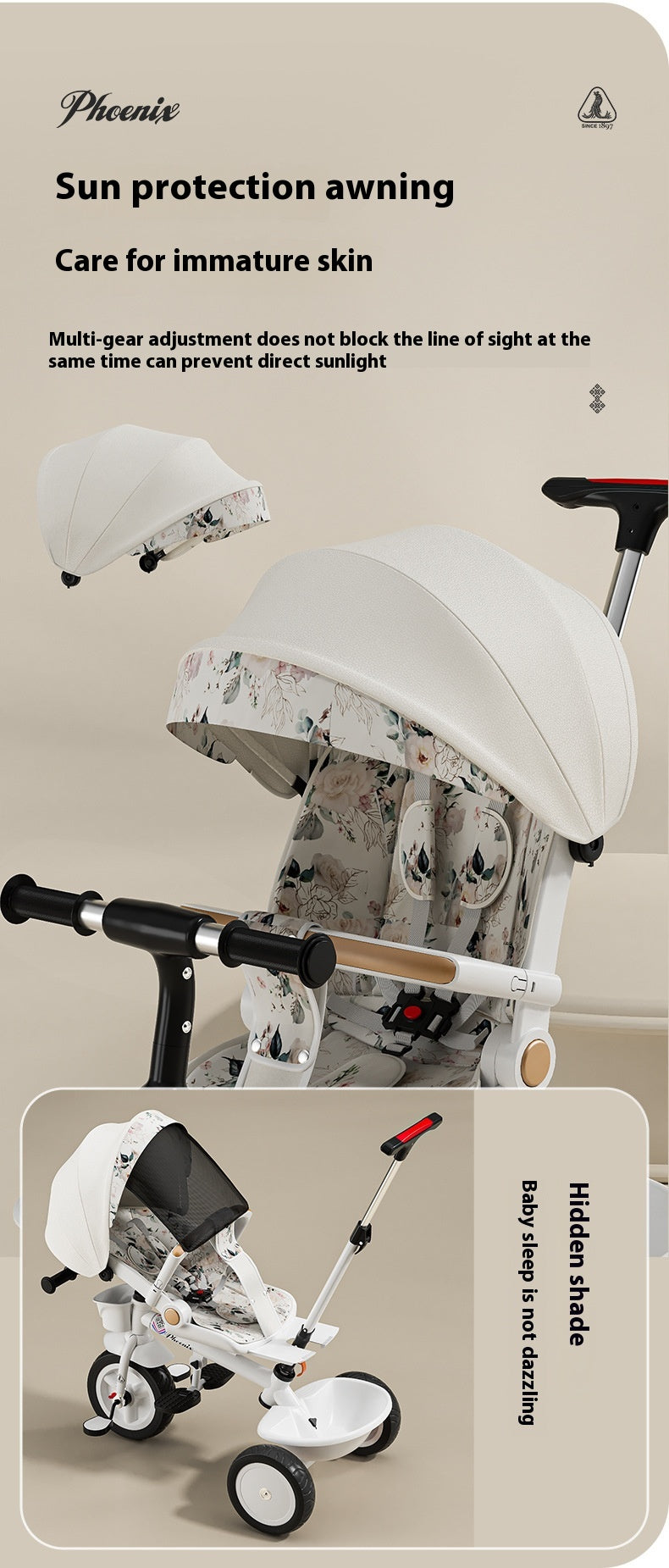 Tricycle Pedal Bébé Voiture Enfants Jouet léger Trolley