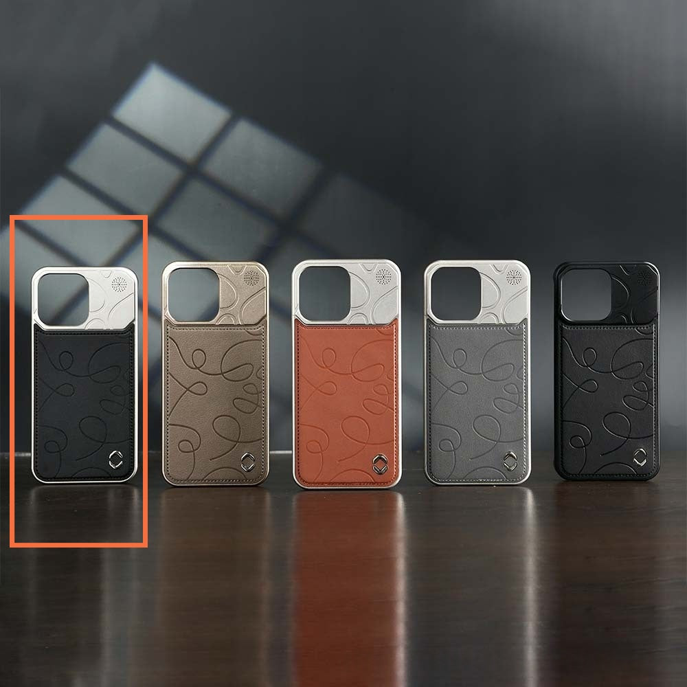 Simple and drop-resistant leather phone case