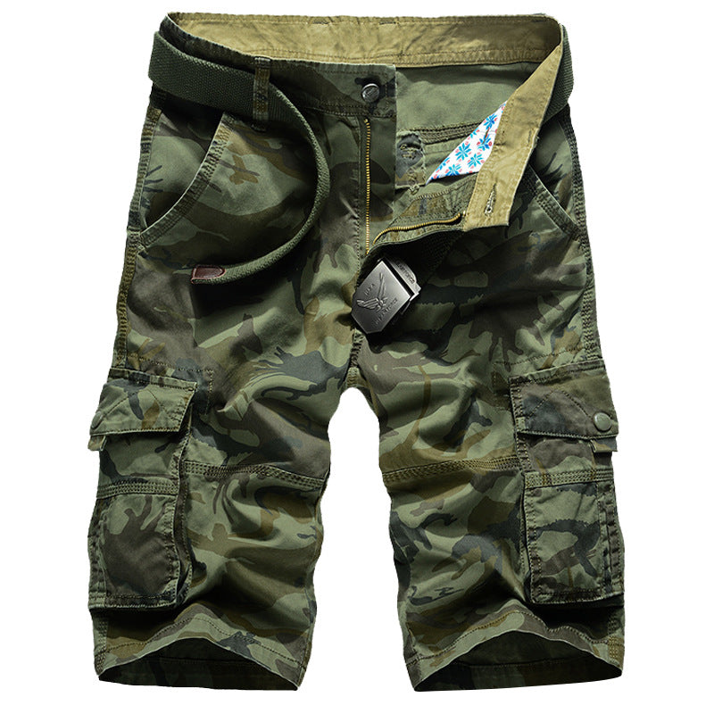 Homme Summer Loose Fit Cargo Short Tissu mince Multi Pocket Camo Bermuda & Capri Cas