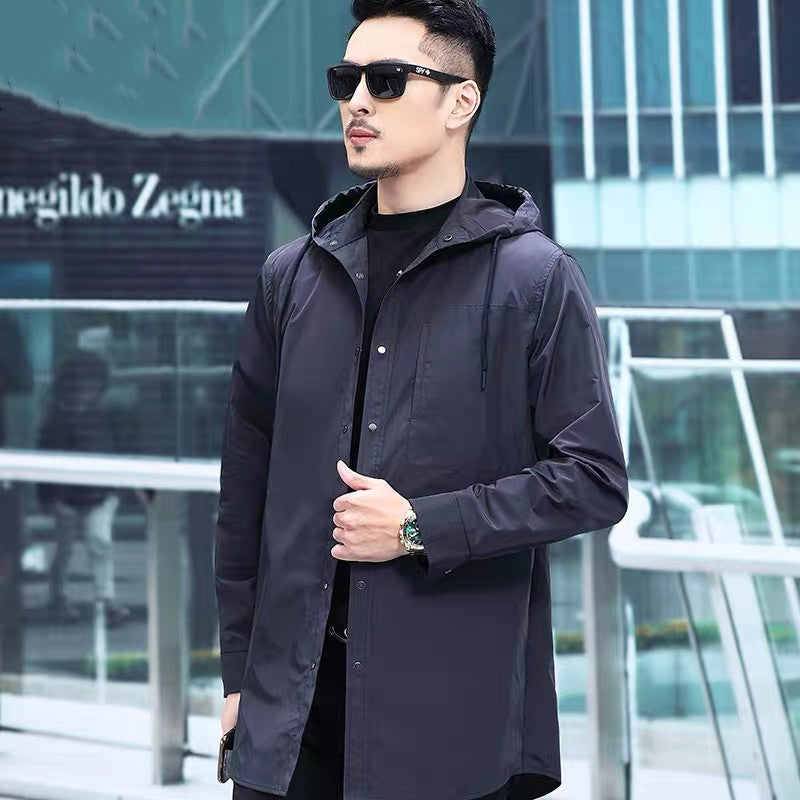 Manteau de tranchée de taille moyenne pour hommes