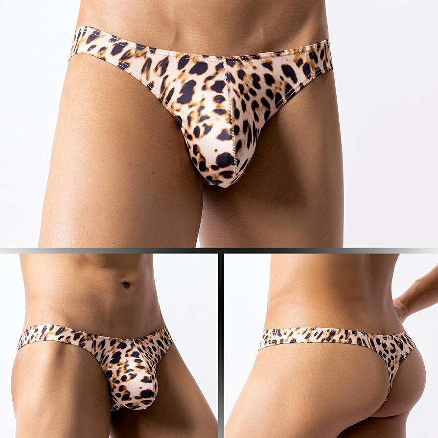 Sexy Low Waist Cartoon Homme Imprimé U Convex Moisture Wicking T-back
