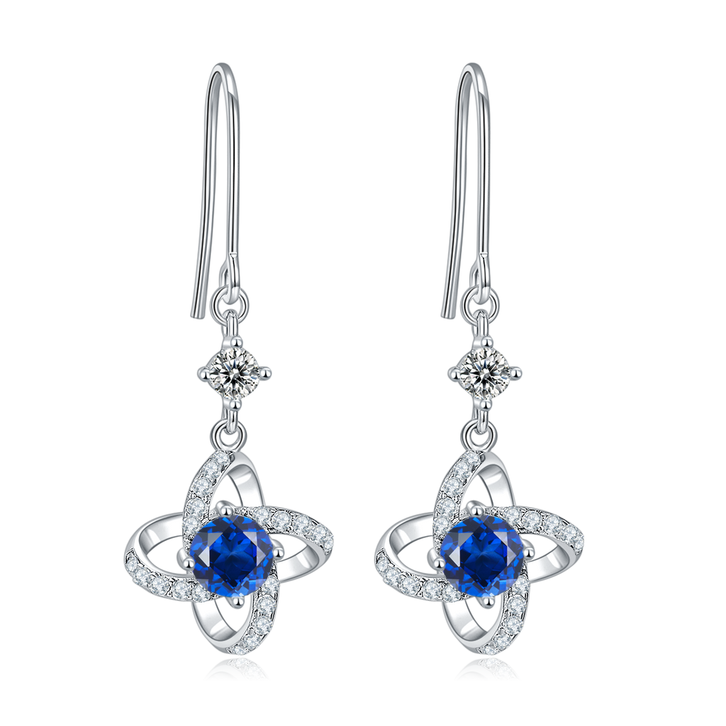 S925 Boucles d'oreilles à angle de trèfle en argent sterling