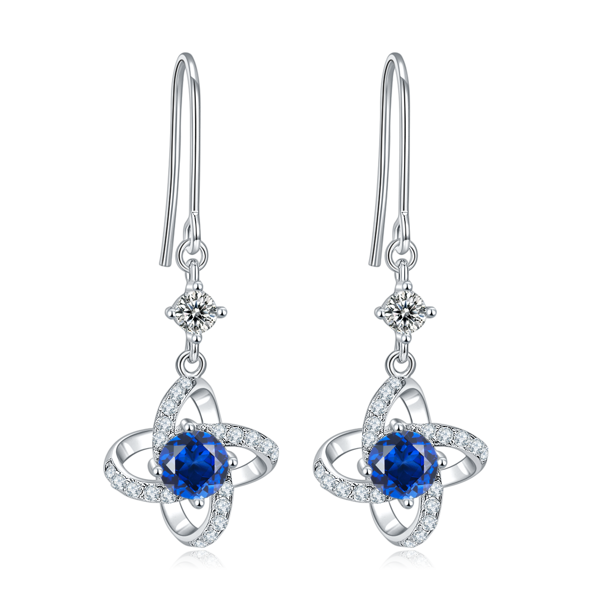 S925 Boucles d'oreilles à angle de trèfle en argent sterling