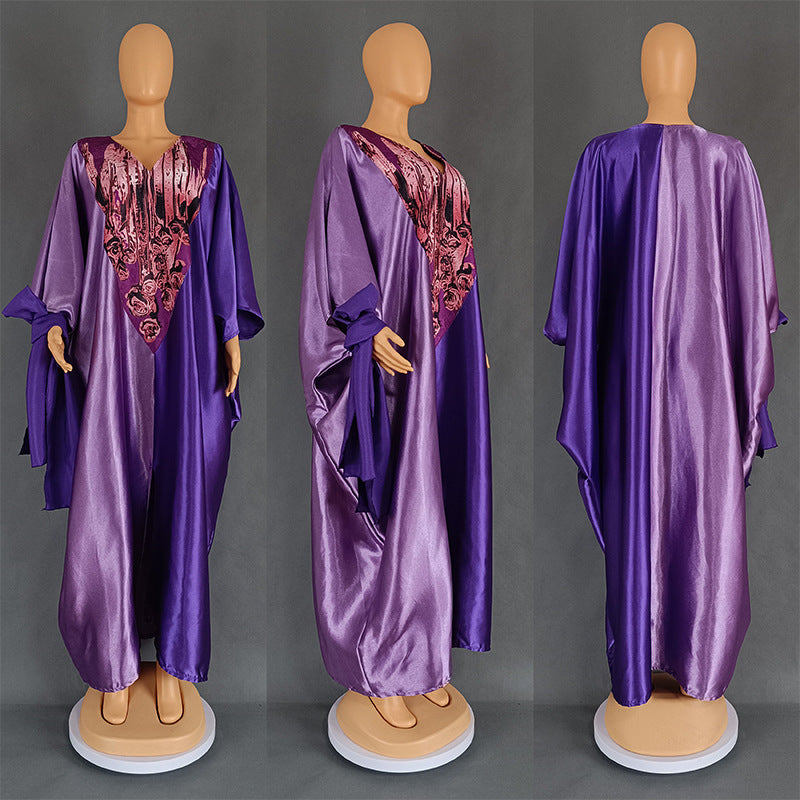 Style ethnique Loose Plus Taille Robe d'appariement couleur