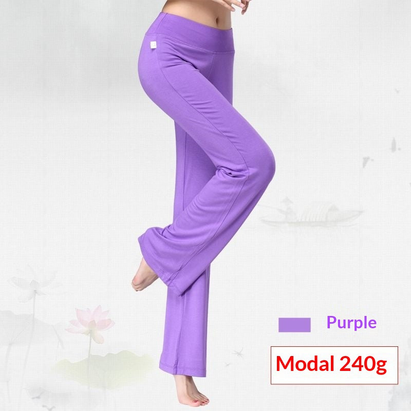 Pantalons de yoga modaux en couleur solide pour femmes