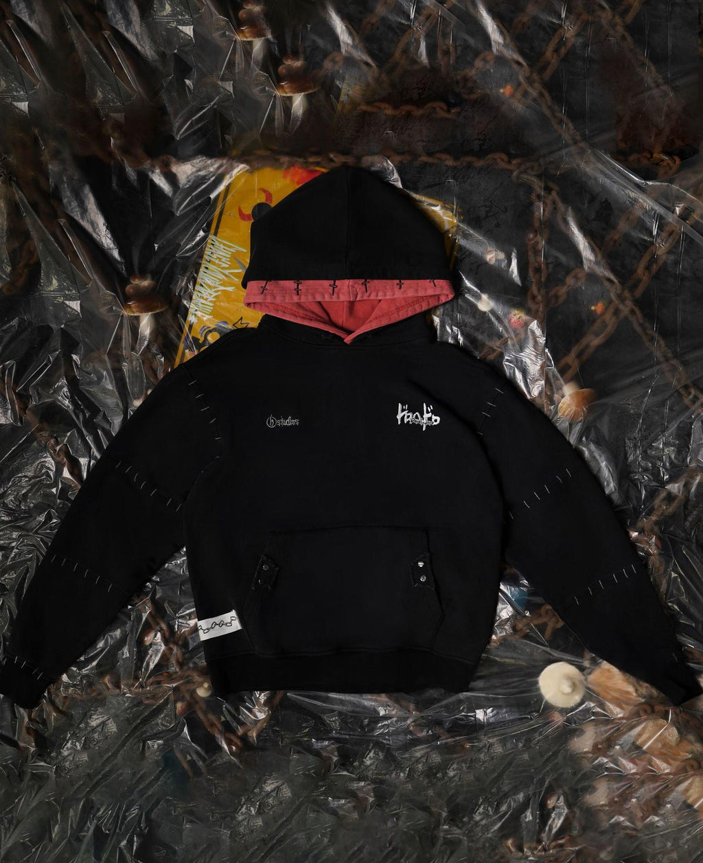 American Dark-style Broded Loose-fitting Unisex Hoodie