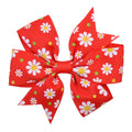 Imprimé Daisy Sunflower Dotted Rib with Fishtail Bow Baby Hair Clip