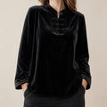 Sexy long-sleeved velvet top