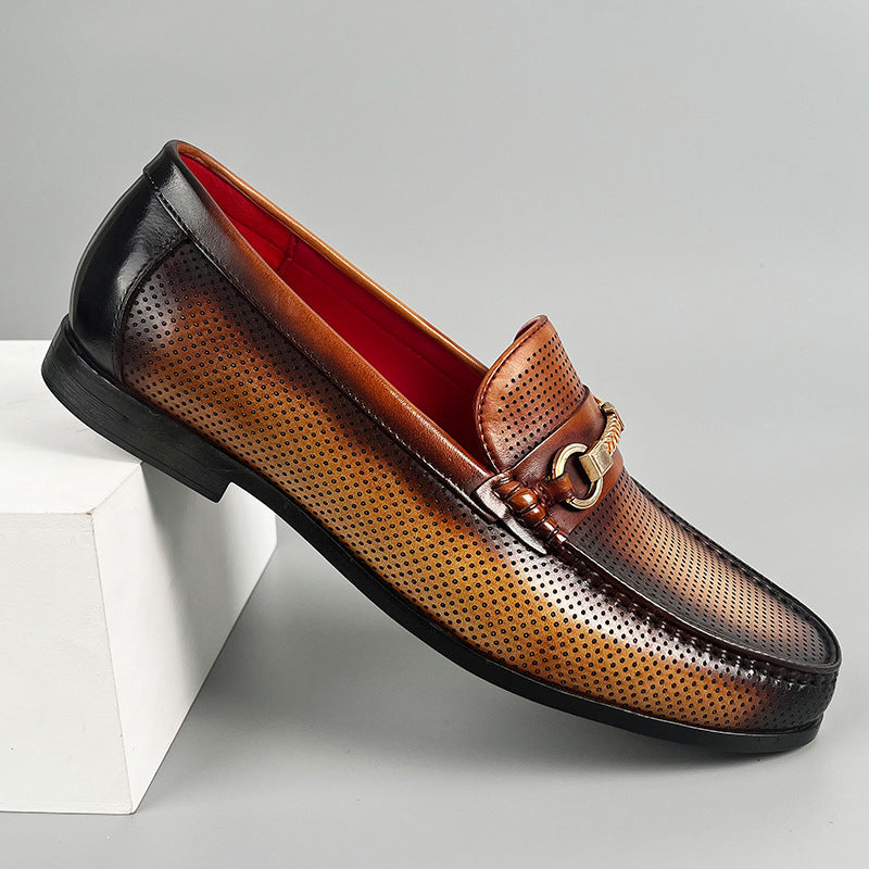 Chaussures en cuir casual d'affaires à la mode Chevalbit Buckle Design Summer Hollow-out Style
