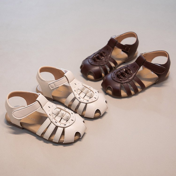 Ins Baotou Woven Roman Sandales Summer Korean Version Filles Hollow Princess Shoes Beach Wit