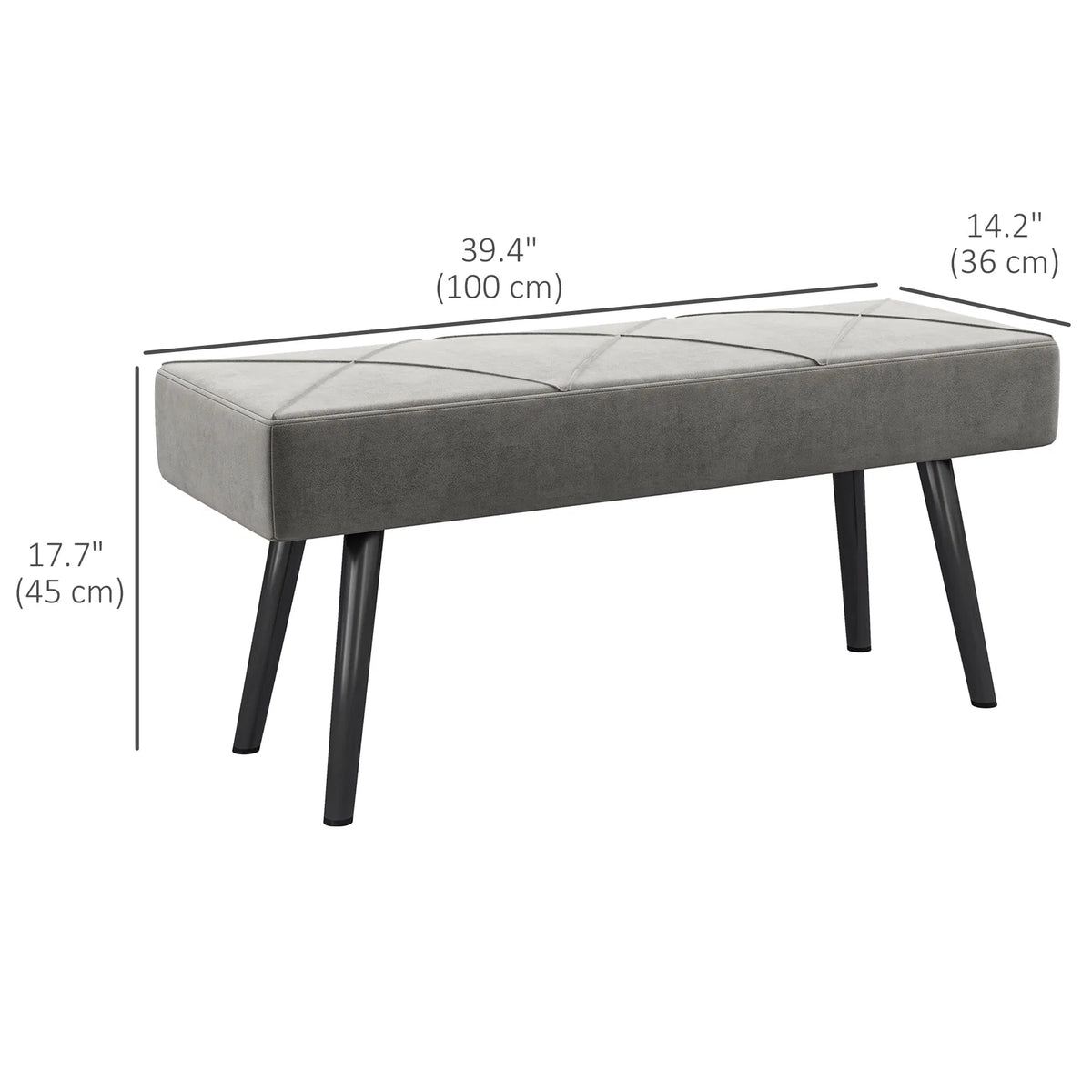 Banc de chambre rembourré de 39 pouces