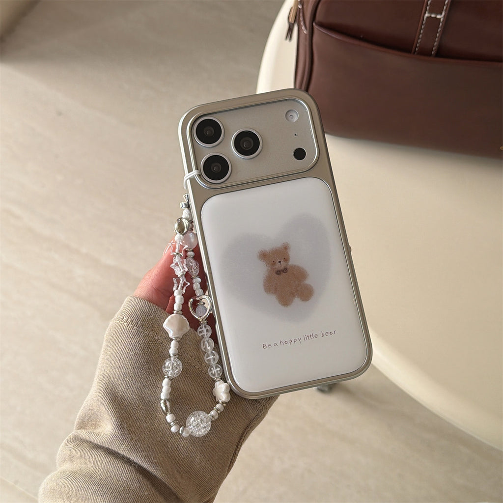 Style coréen Electroplated Little Bear Telephone Case Niche Design