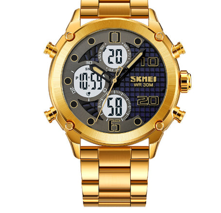 Sports de plein air hommes montre électronique double mouvement multifonctionnel