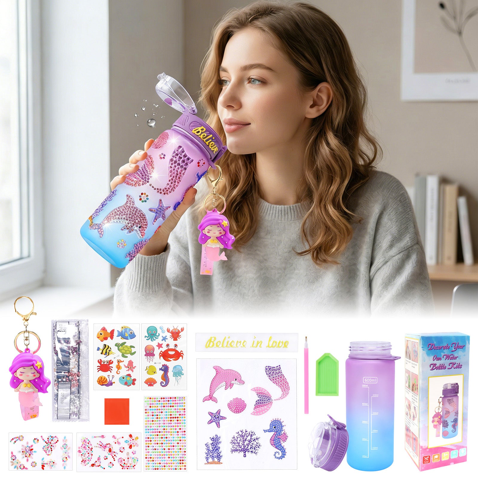 Sirène Craft Kit avec tasse à boire et porte-clés