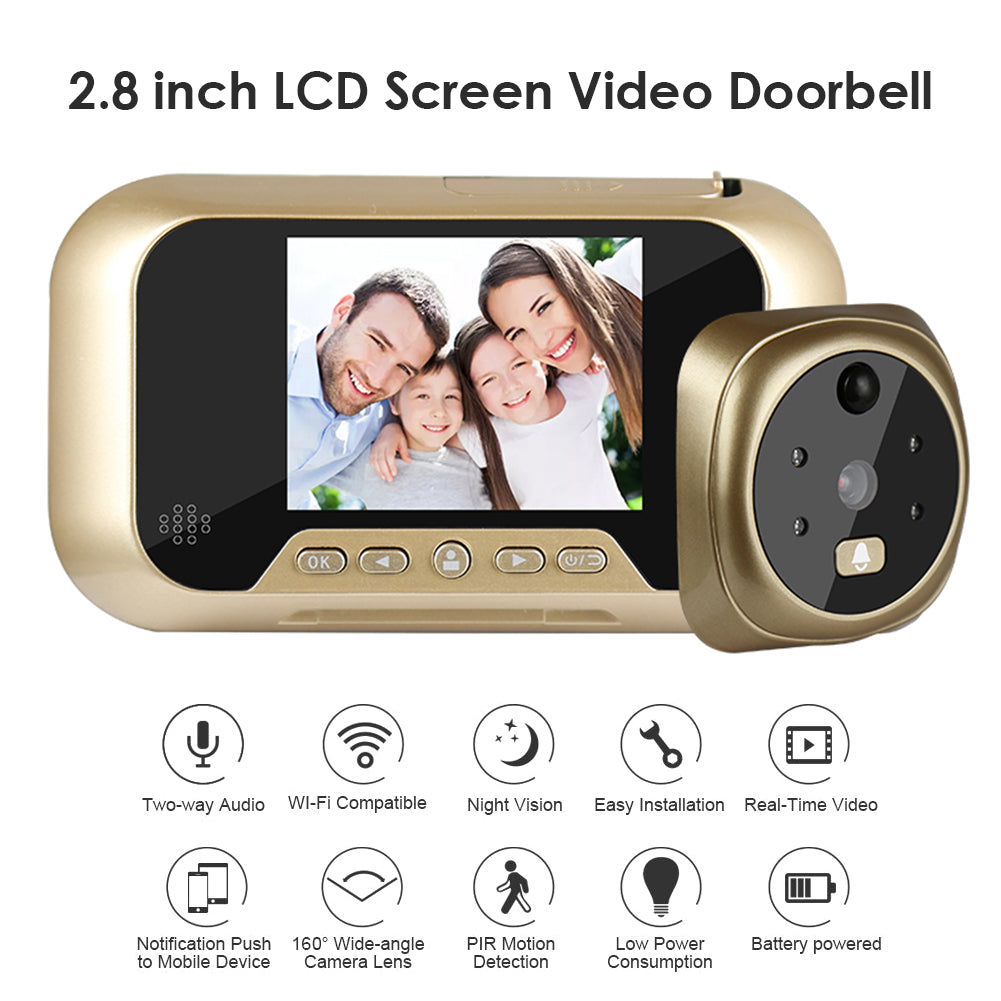 2.8 Inch infrarouge de vision nocturne caméra vidéo Intelligent électronique Peephol Peephol visuel
