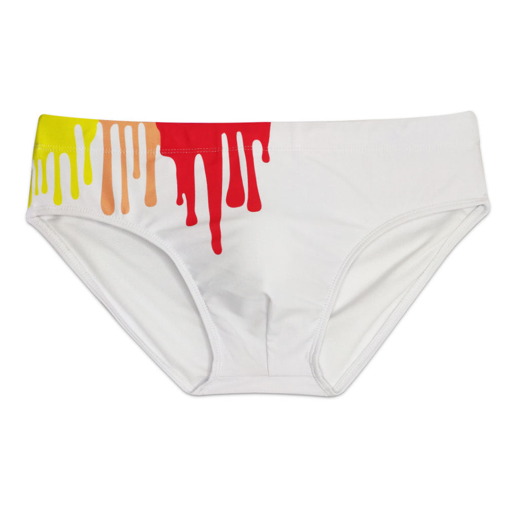 Slips de bain de tasse à ruban imprimé couleur sexy