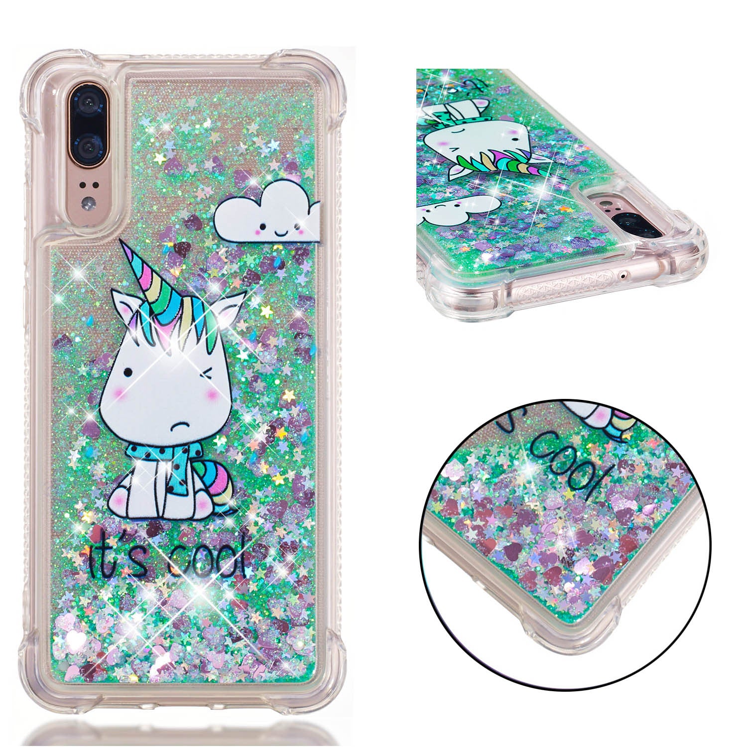 Coque souple transparente pour paillettes et TPU