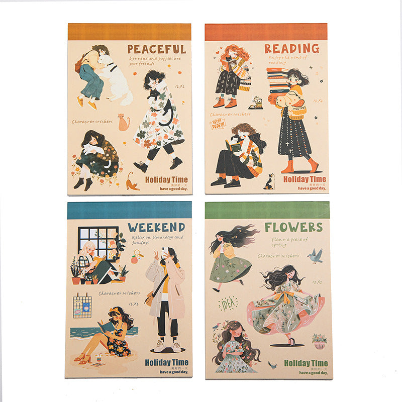Belle journée double matériau Caractère Sticker de paysage Livre