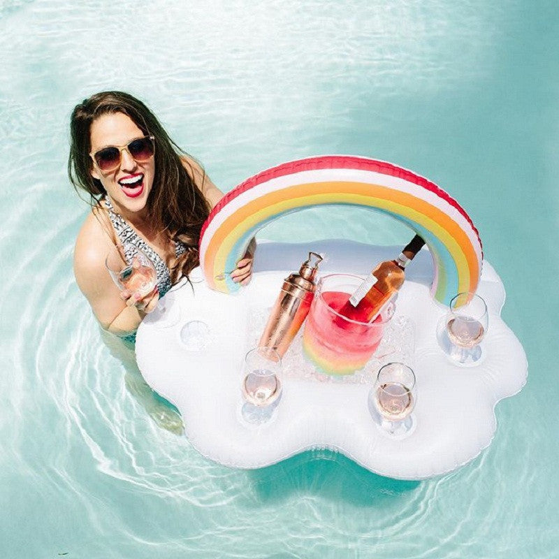 Gay Pride Rainbow Gonflable Pool Float Cooler
