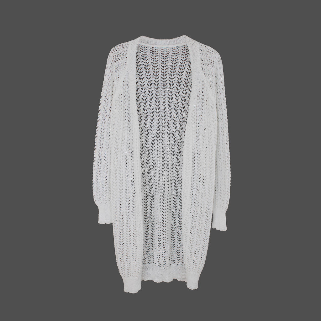 Femmes à manches longues Thin Hollow-out Knit Cardigan