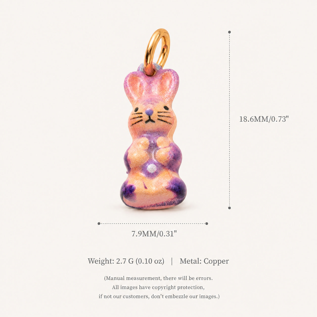 Collier pendentif de lapin animal mignon
