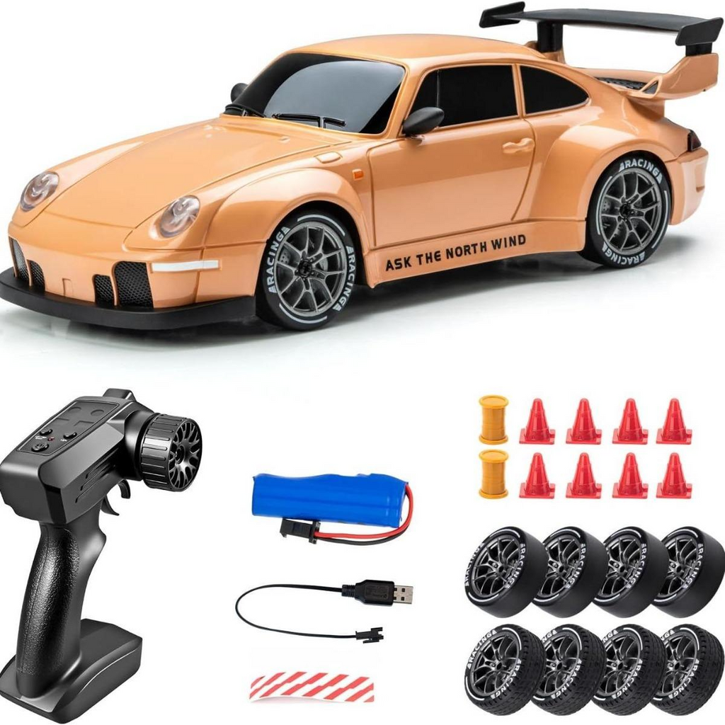 Échelle 2.4GHz 4WD télécommande RC Drift voiture lumières LED haute vitesse Drift pneus enfants jouet Fo