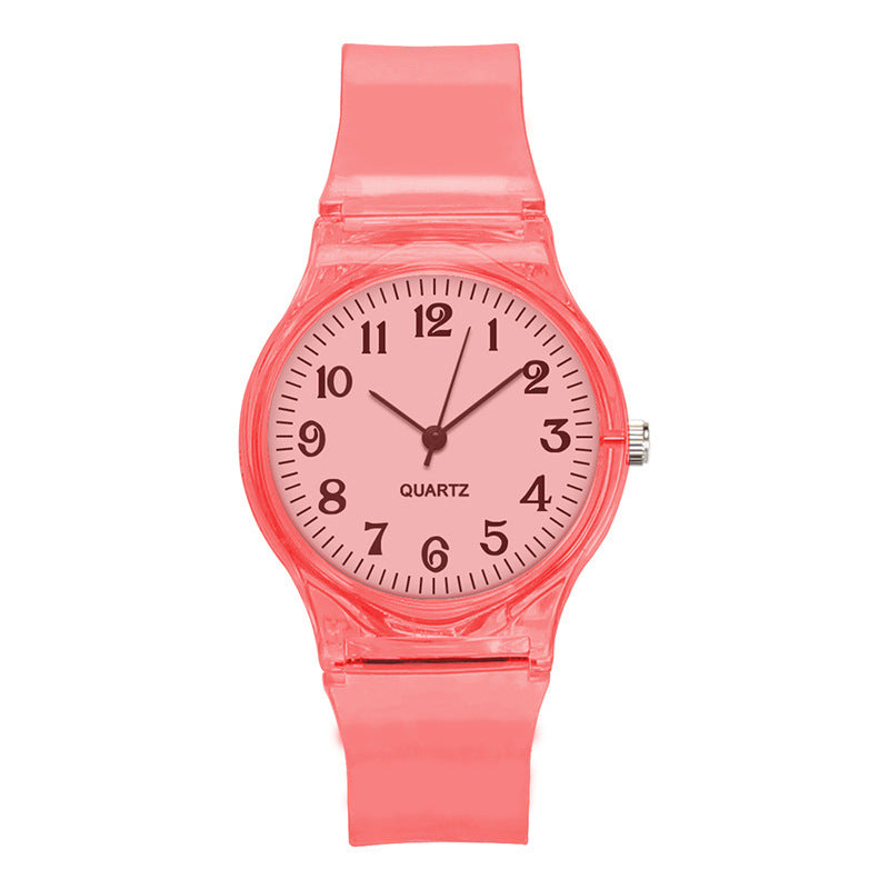 La couleur transparente Bracelet en plastique Cadran Fashion Trend Watch