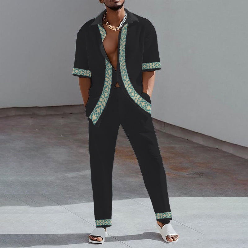 Costume casual multicolore tendance homme manches longues