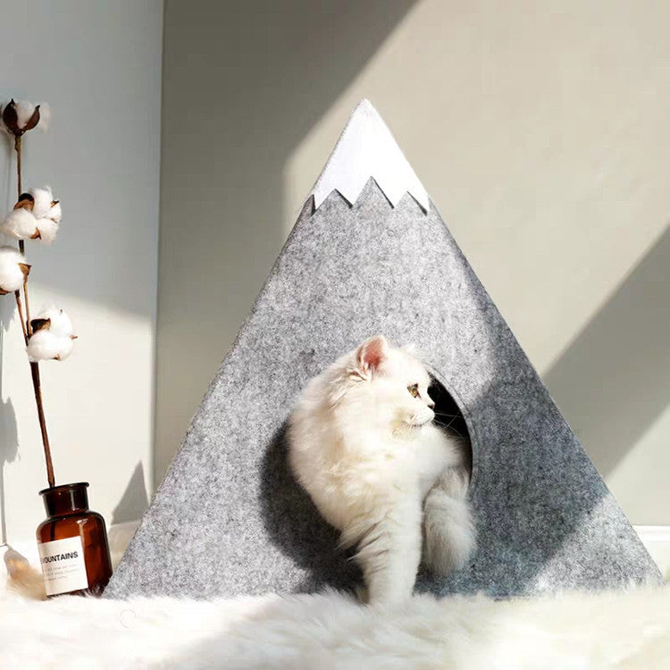 Forme de montagne de neige semi-fermée Felt Pet Kennel