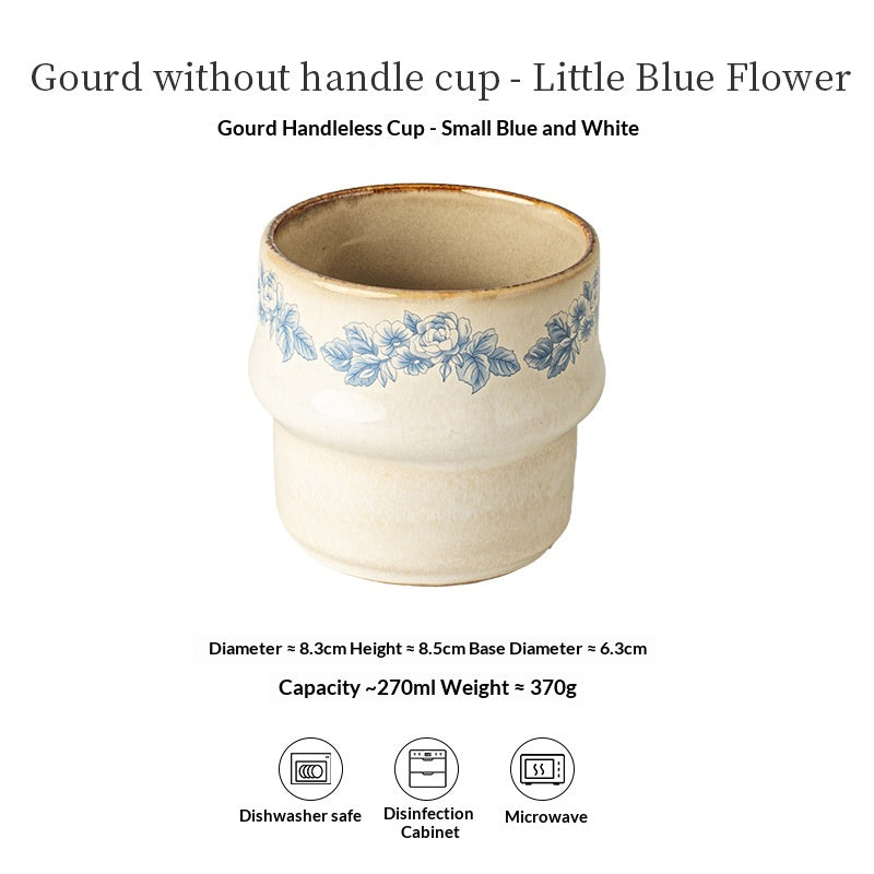 Coupe en forme de gourde sans poignée Mug céramique pour usage domestique