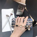Boîtier de téléphone de bracelet en strass rhombus géométrique