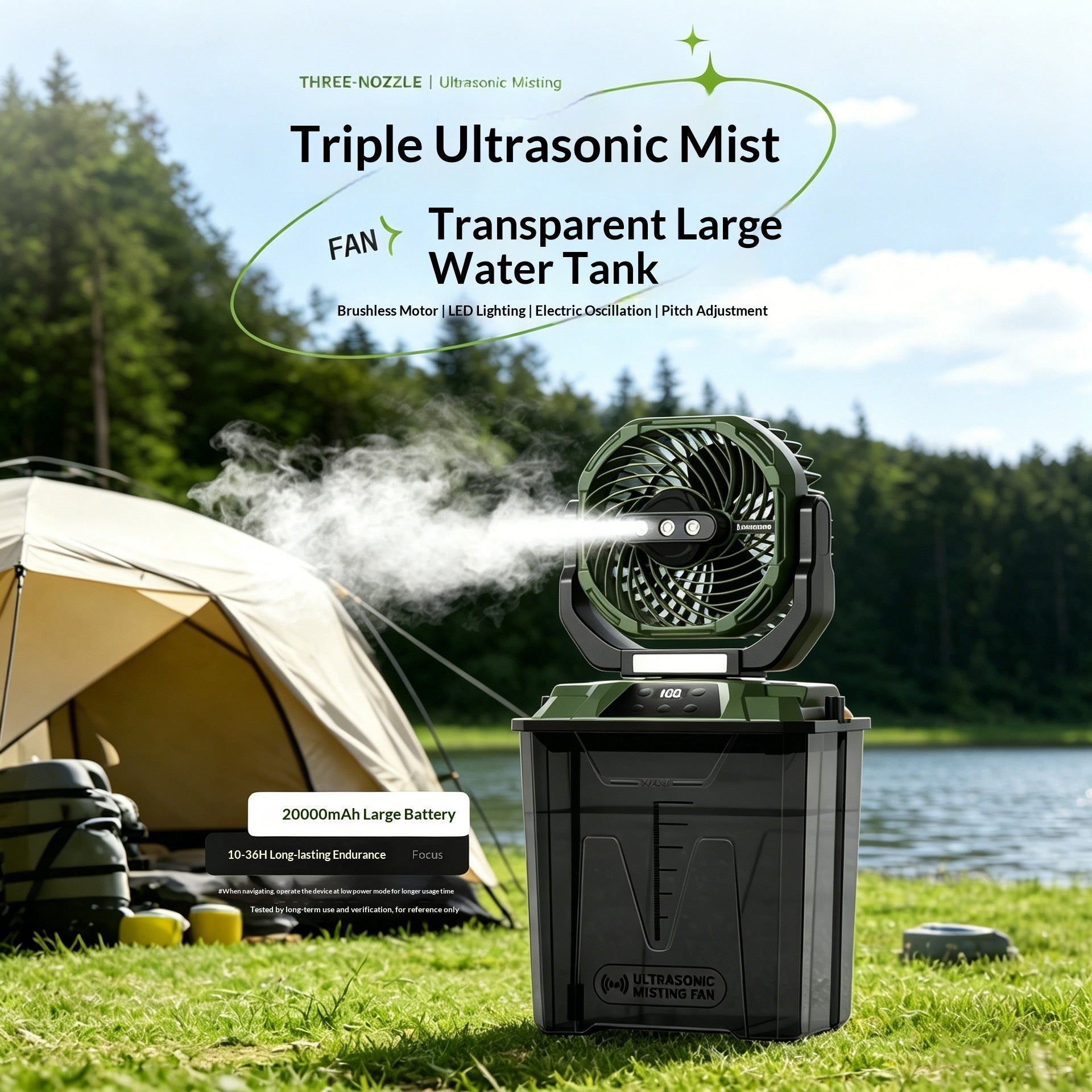 Ventilateur de refroidissement de camping extérieur portable