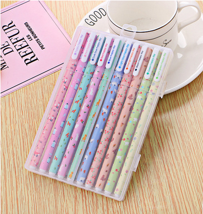 Paquet de 10 Pcs en gel coloré stylo encre stylo cadeau promotionnel papeterie école et fournitures de bureau