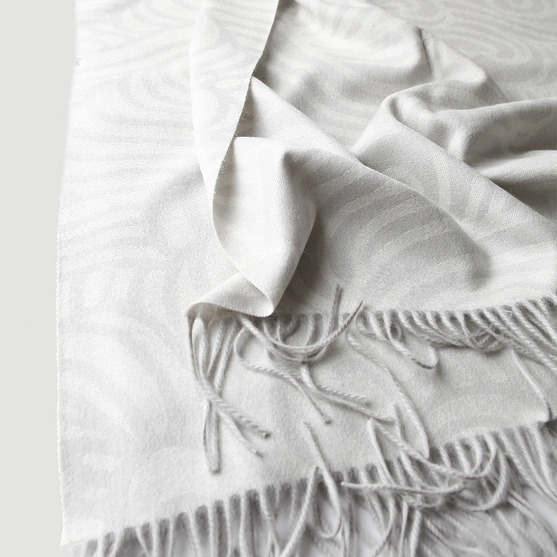 Cashmere double face Jacquard Cashmere avec un design Cloud pour usage domestique