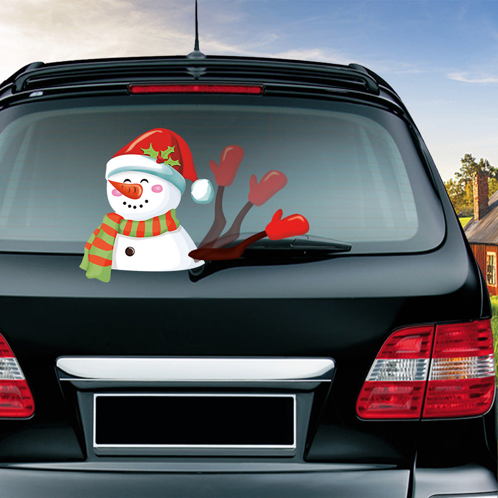 Populaire essuie-glace Santa Claus autocollant peut enlever la voiture arrière essuie-glace Sticker Car Sti