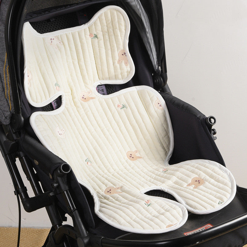 Poussette mince respirant coton brodé siège Coussin