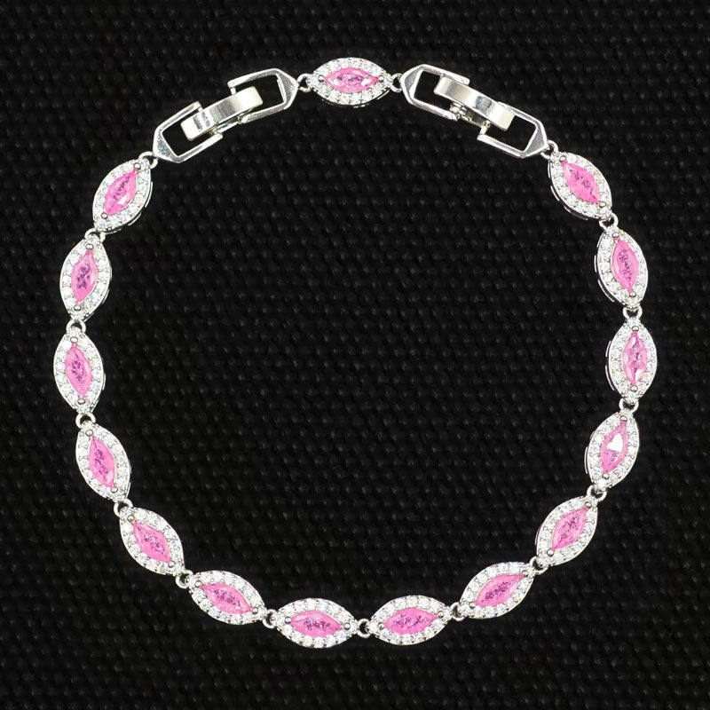 Bracelet de tennis Marquise Zircon de luxe Elégant argent ton cristal bijoux femmes party mer
